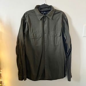 Alex Mill Button-Up Shirt | Olive Green | Large